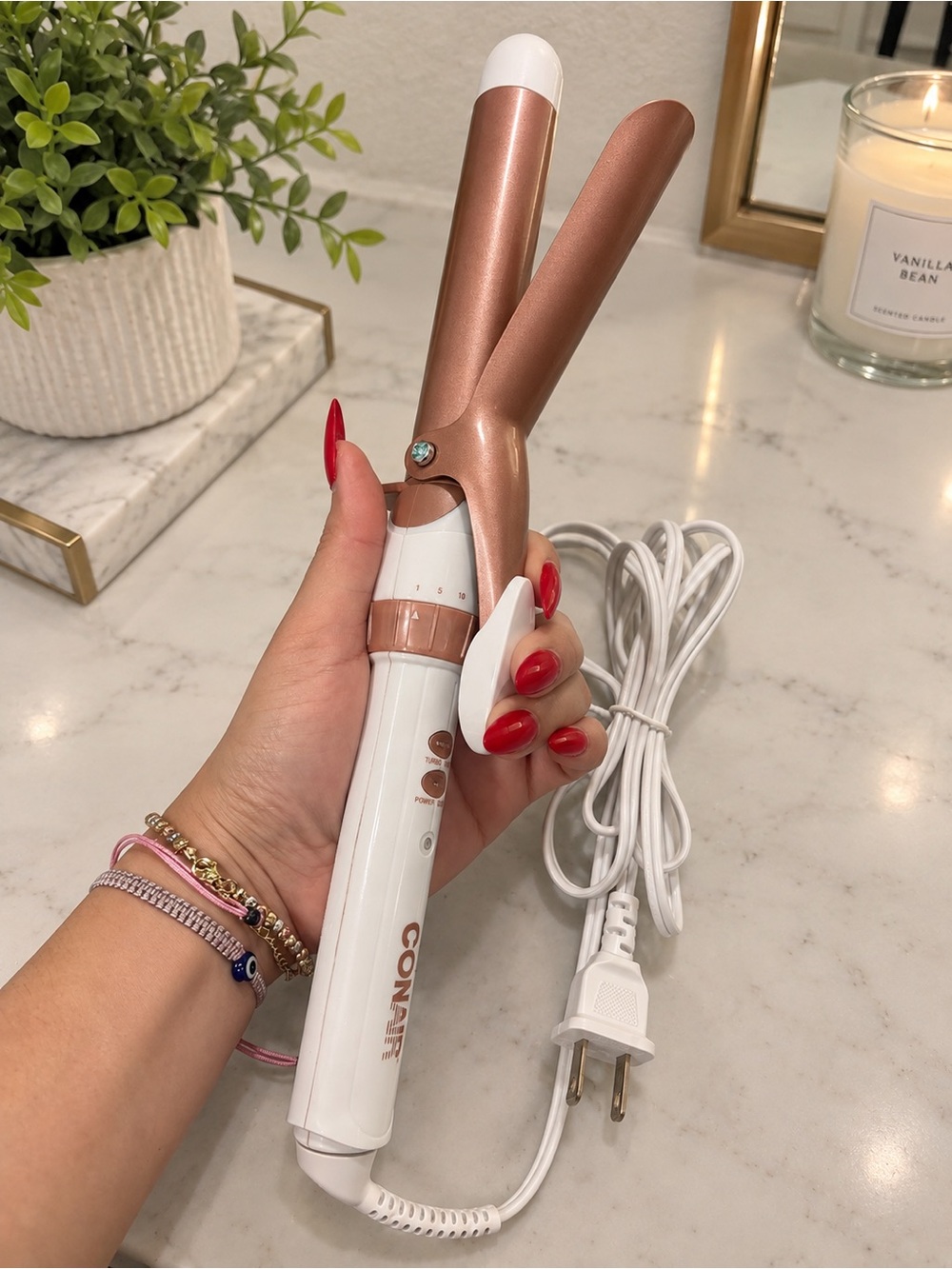 Conair CD701GN Curling Iron Rose Gold White – Excellent Condition